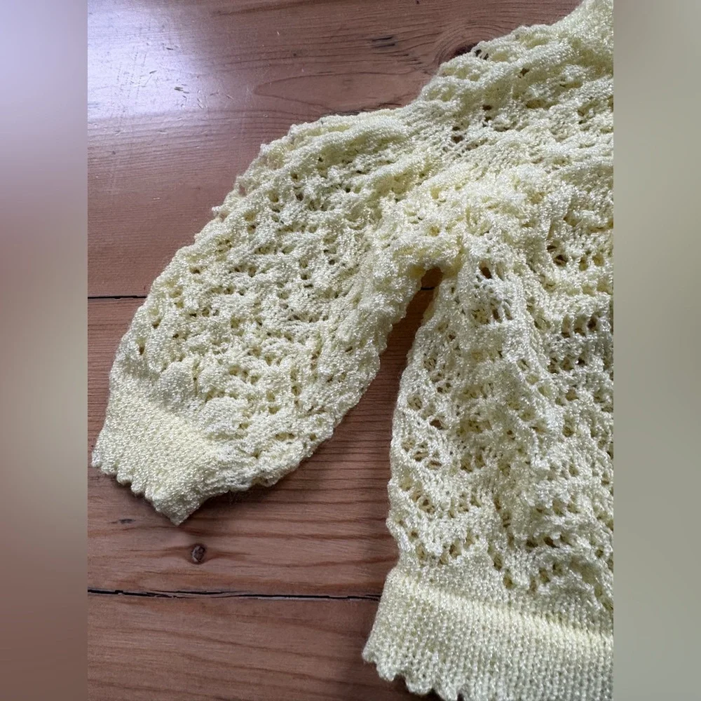 Grammy Made Vintage Yellow Knit Sweater for Baby